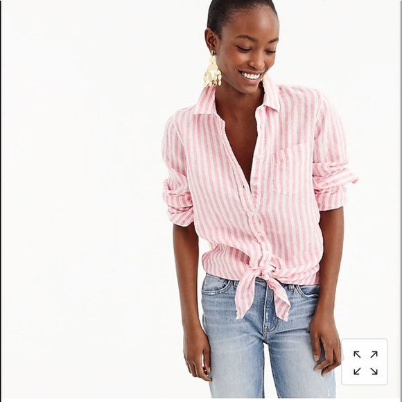 J. Crew Tops - J crew Tie Front in Linen